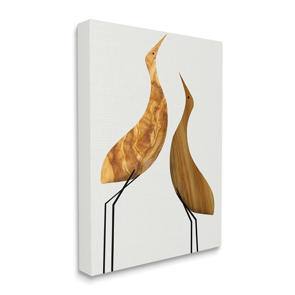 Stupell Industries Modern Rustic Tree Patterned Birds Minimal Abstract Canvas Wall Art by Daphne Polselli