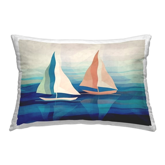 Stupell Industries Modern Sailboat Shapes Decorative Printed Throw Pillow, 14 x 20