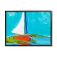 thumbnail image 1 of Stupell Industries Modern Sailboat on Shore Transportation Painting Black Framed Art Print Wall Art, 20 x 16, 1 of 9