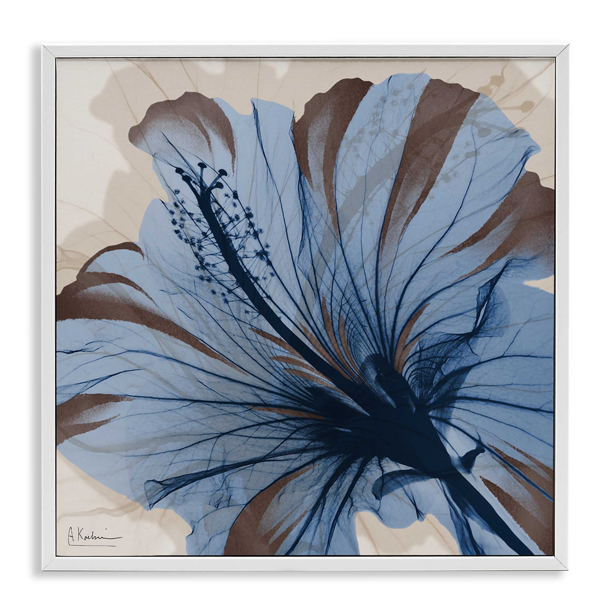 Stupell Industries Modern Sapphire Change Bloom White Framed Giclee Art ...