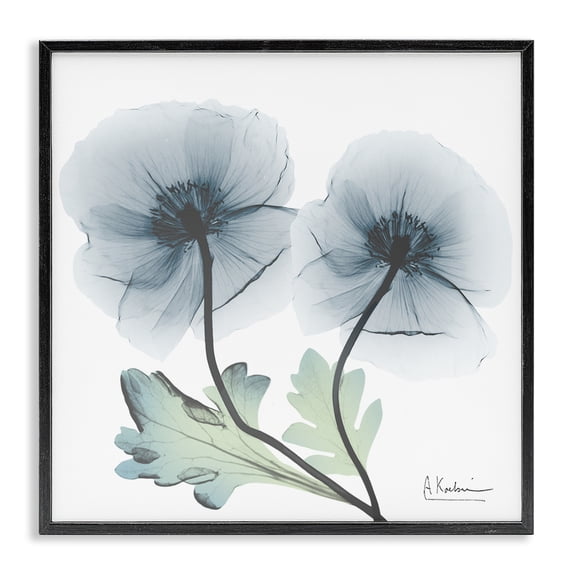 Stupell Industries Modern Sapphire Florals Duo Black Framed Giclee Art, 17 x 17, by Albert Koetsier
