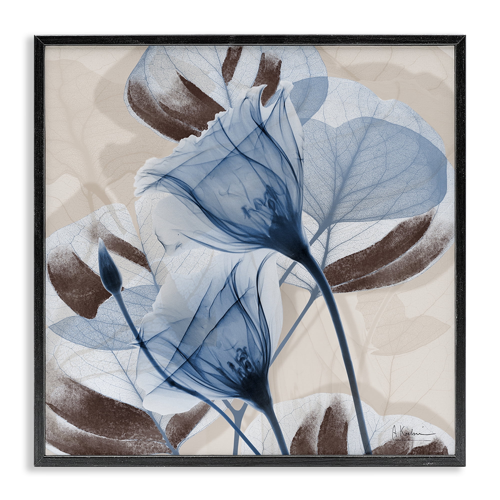 Stupell Industries Modern Sapphire Union Blooms Black Framed Giclee Art ...