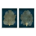 thumbnail image 1 of Stupell Industries Modern Sea Fan Composition Blue Gold Ocean Plant, 10 x 15,Design by Melonie Miller, 1 of 6