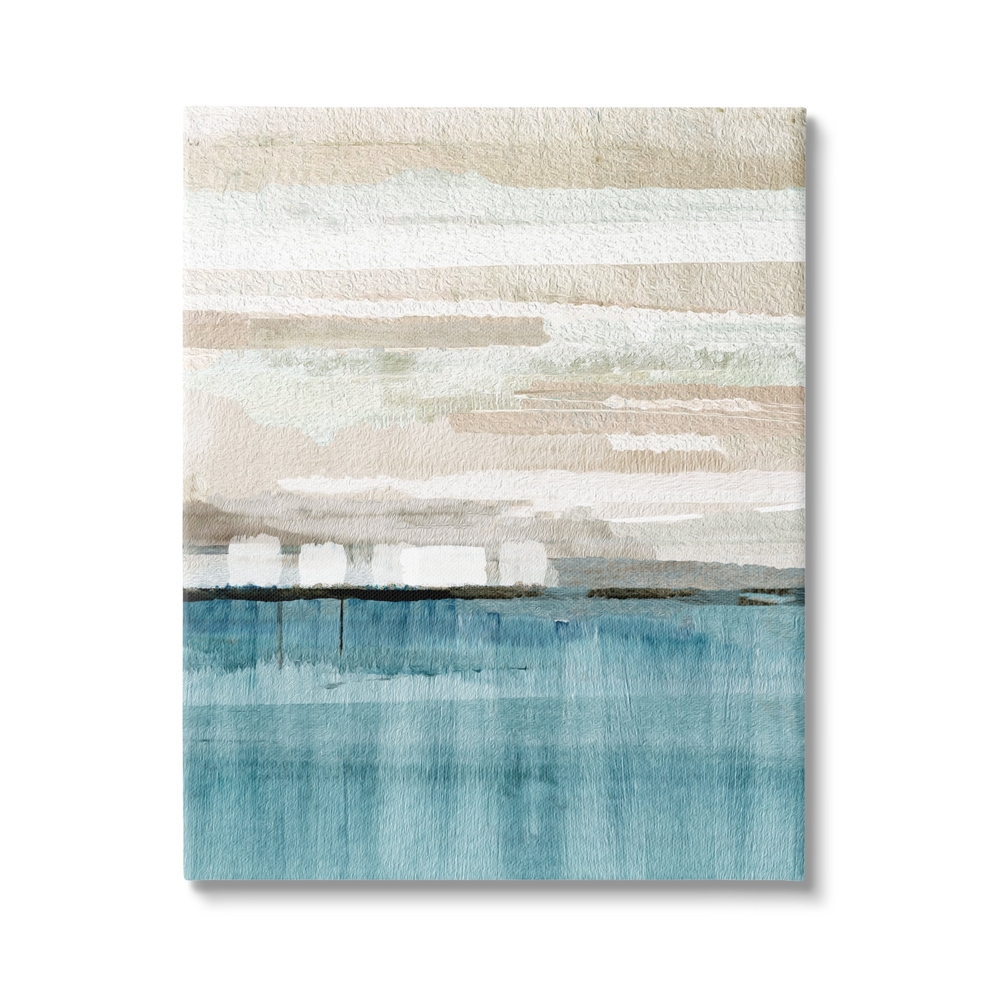 Stupell Industries Modern Sea Landscape Abstract Painting Gallery Wrapped Canvas Art Print Wall Art, 36 x 48