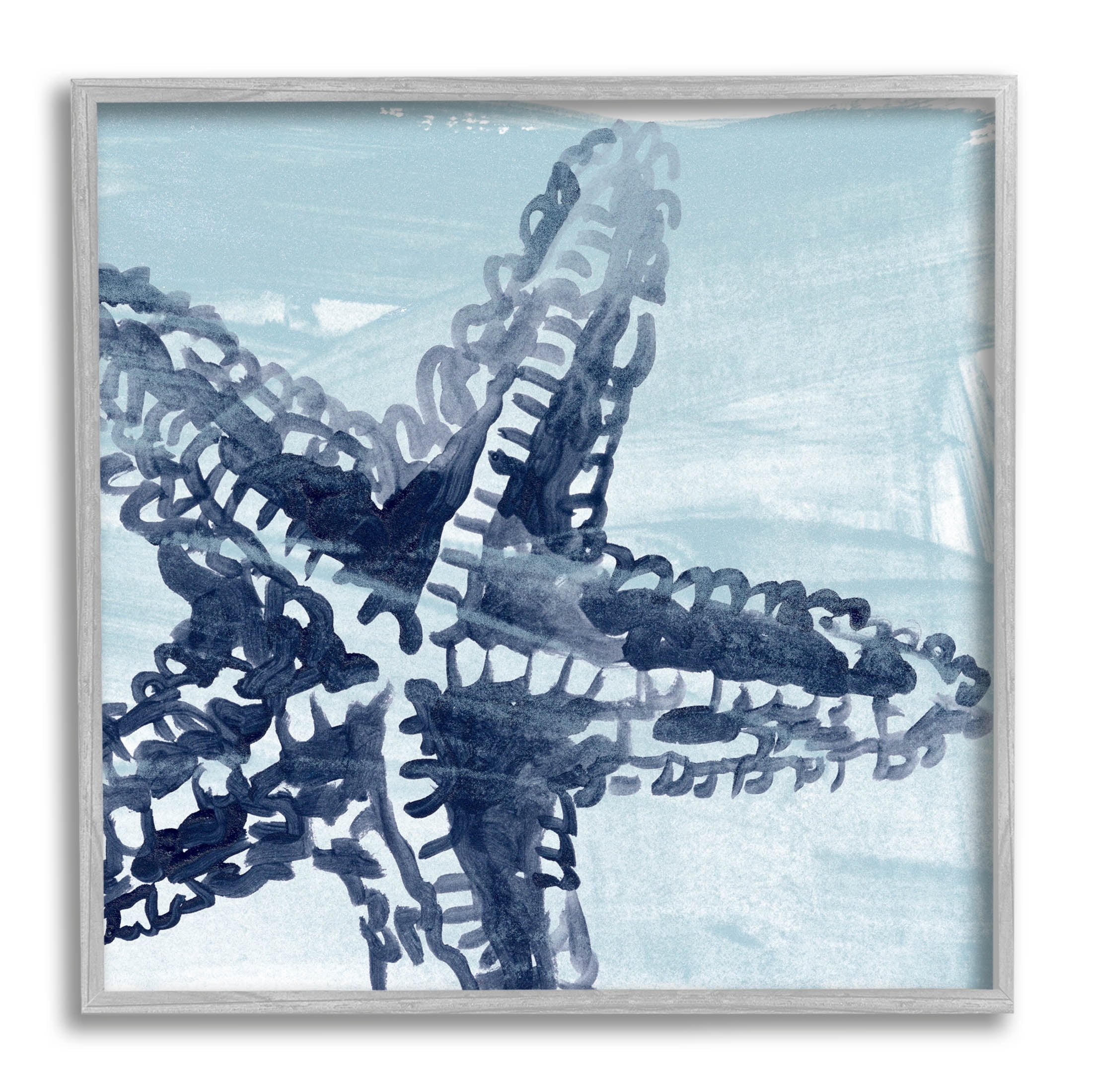 Stupell Industries Modern Sea Life Starfish Graphic Art Gray Framed Art Print Wall Art, Design by June Erica Vess