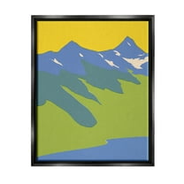 Stupell Industries Modern Seaside Mountain Range Graphic Art Jet Black Floating Framed Canvas Print Wall Art, Design by Jacob Green