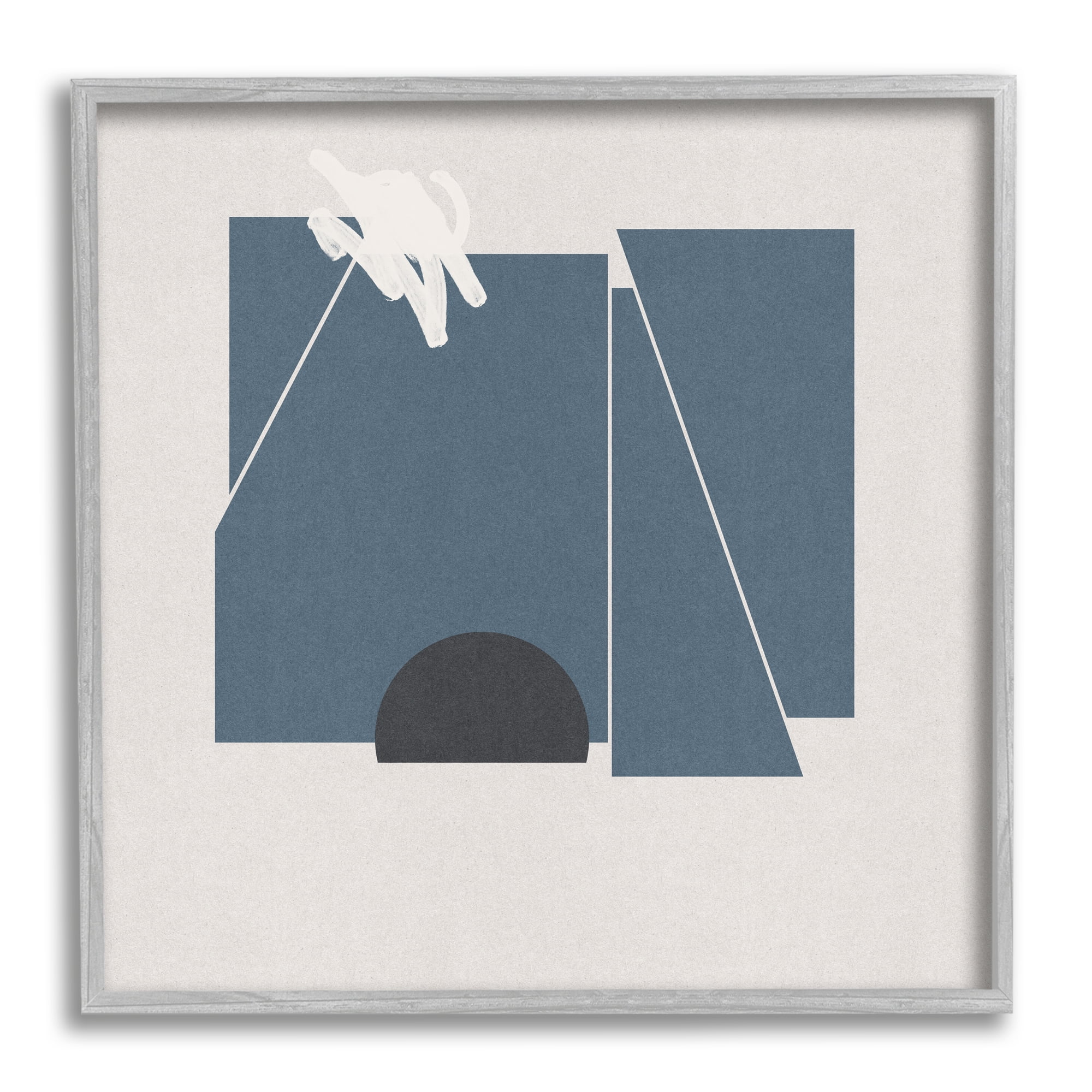 Stupell Industries Modern Shape Collage Minimal Blue Geometric Abstraction, 12 x 12, Design by Jacob Green