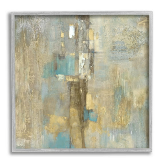 Stupell Industries Modern Shapes Composition Painting Gray Framed Art Print Wall Art, Design by Justin Turner