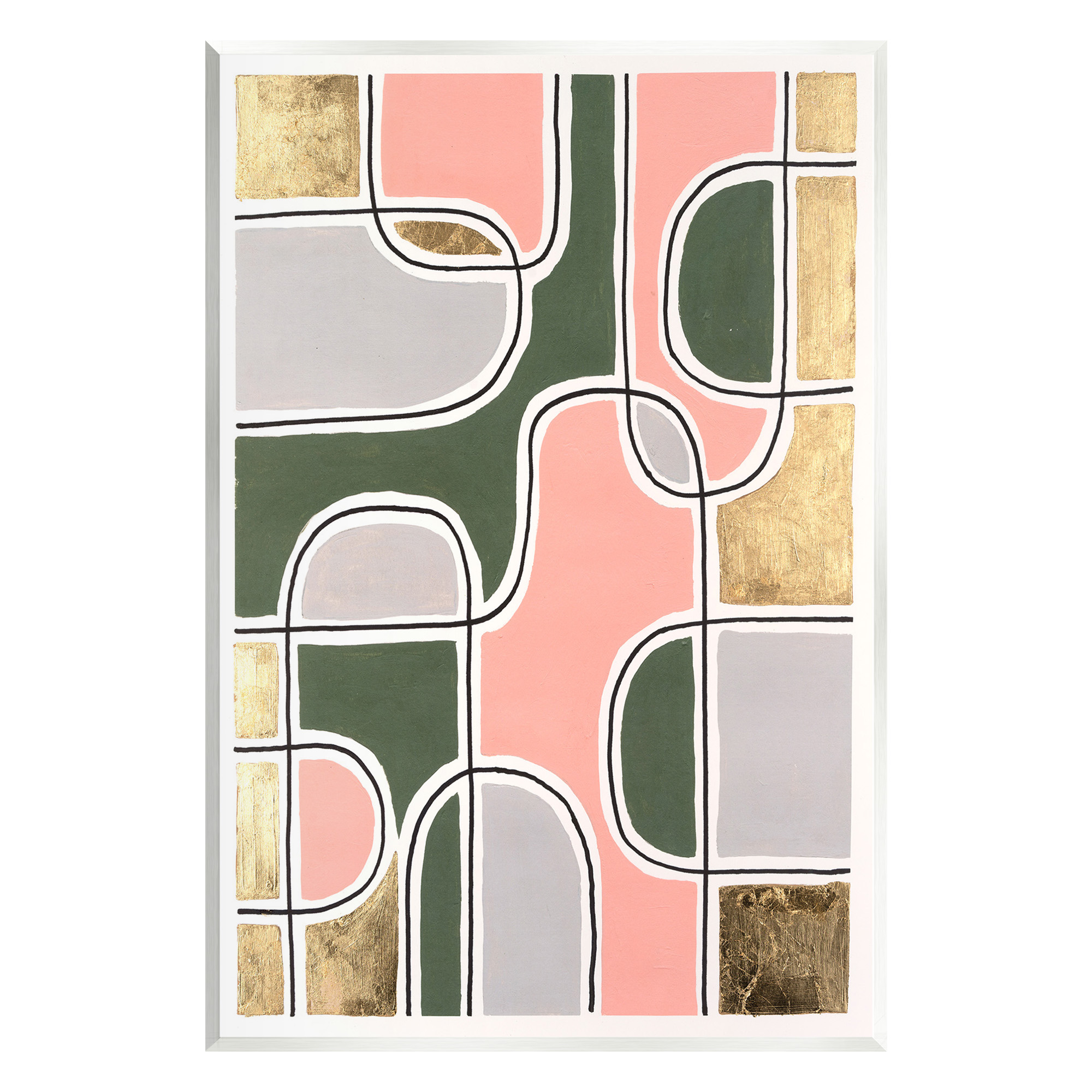 Stupell Industries Modern Shapes & Glam Abstract Painting Unframed Art Print Wall Art, 10 x 15