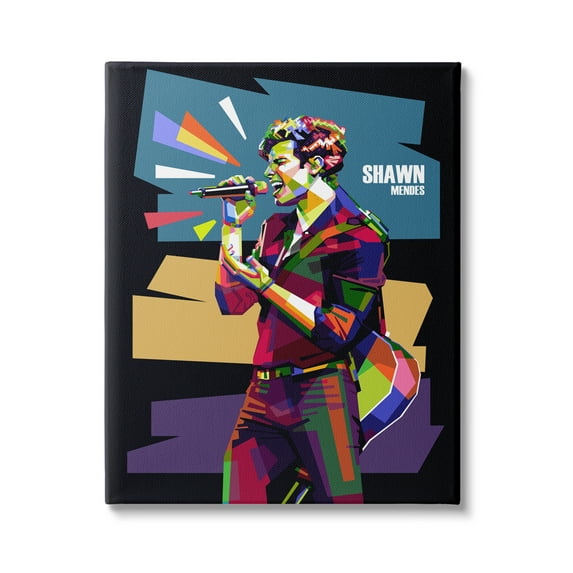 Stupell Industries Modern Shawn Mendes Abstract Portrait Bold Geometric Pattern, 30 x 40, Design by Birch&Ink