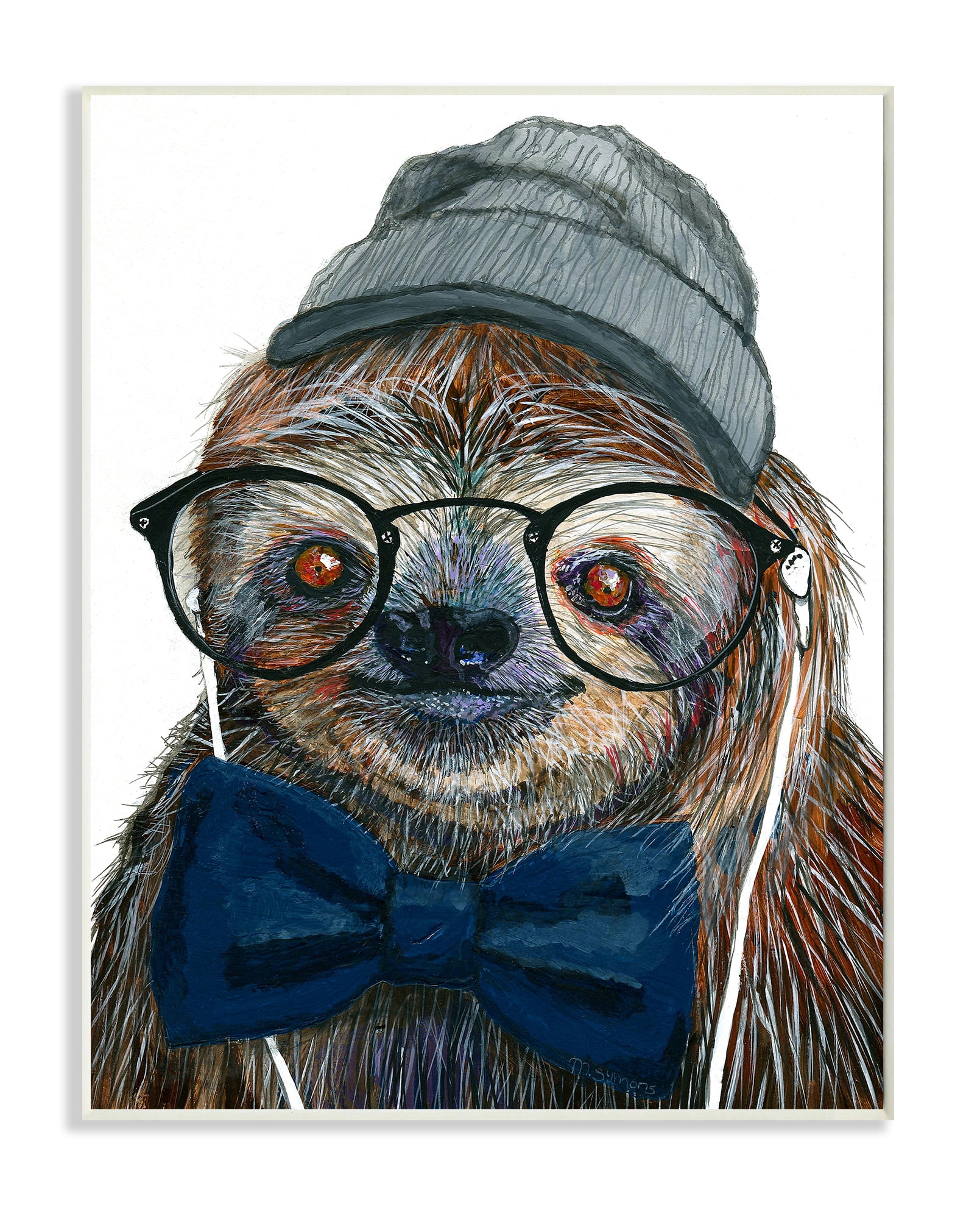 Stupell Industries Modern Sloth Funny Animal Portrait Drawing Unframed Art Print Wall Art, 10x15, by Melissa Symons