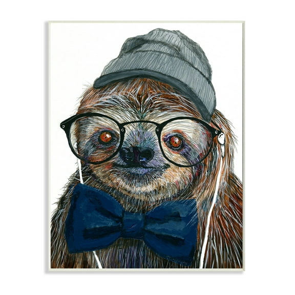 Stupell Industries Modern Sloth Funny Animal Portrait Drawing Unframed Art Print Wall Art, 10x15, by Melissa Symons