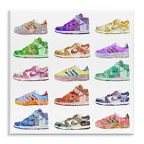 Stupell Industries Modern Sneakers Array Fashion Painting Unframed Art Print Wall Art, 12 x 12