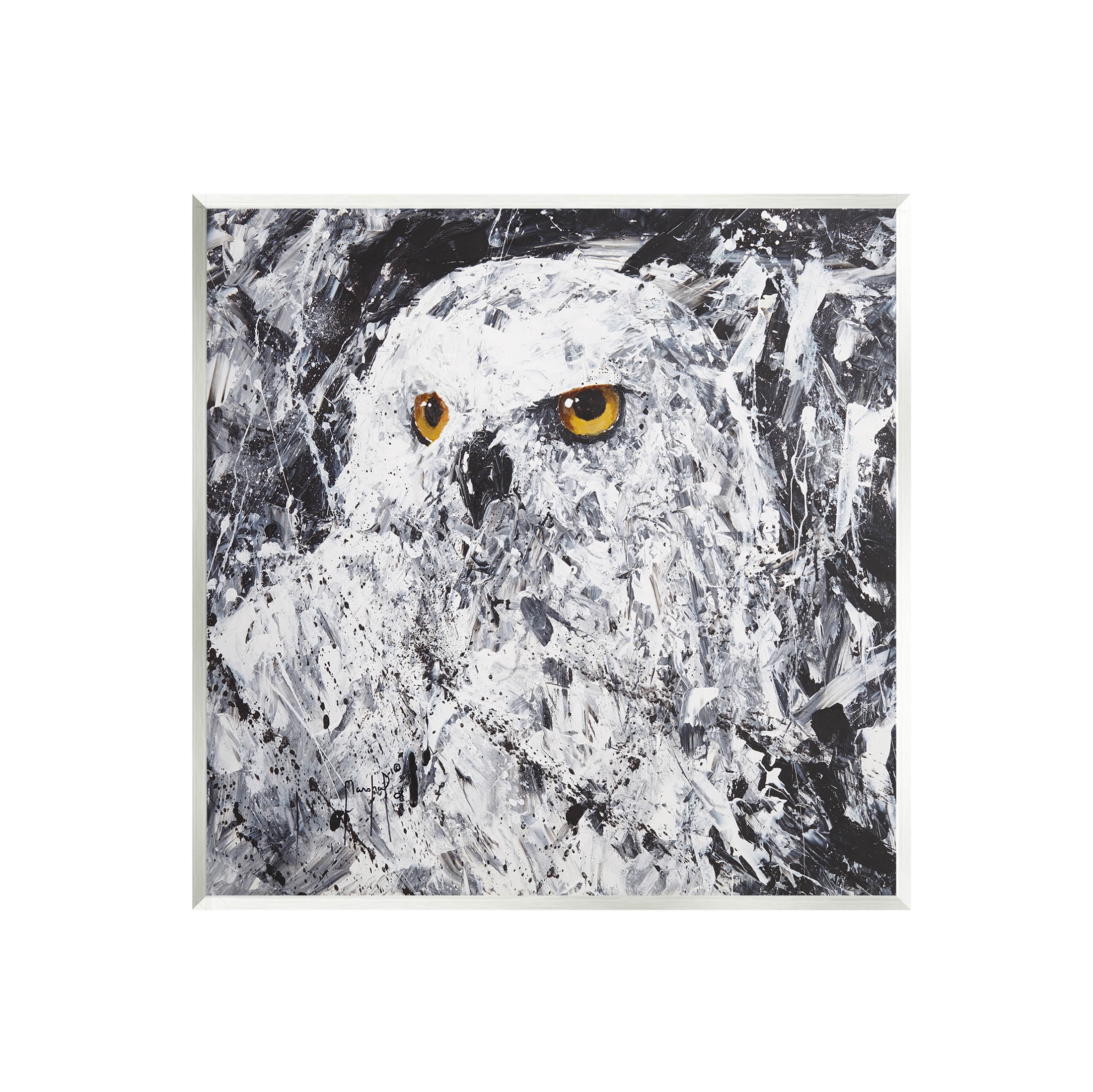 Stupell Industries Modern Snowy Owl Portrait Painting Unframed Art Print Wall Art, Design by Joseph Marshal Foster