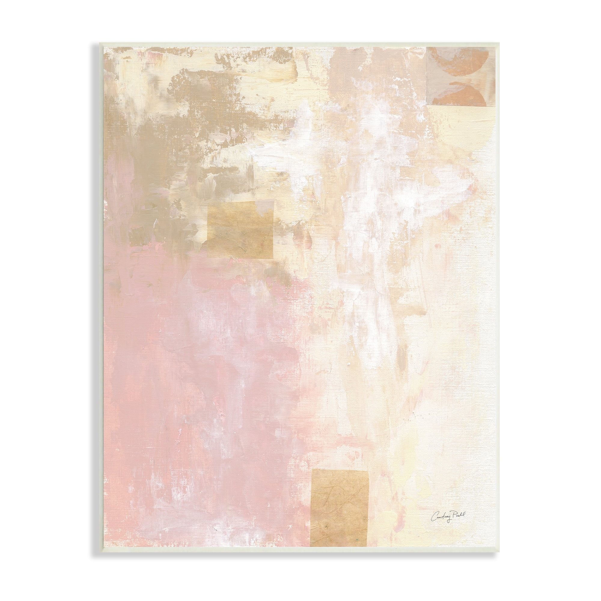 Stupell Industries Modern Soft Pink Beige Abstract Painting Morning Composition, 13 x 19,Design by Courtney Prahl