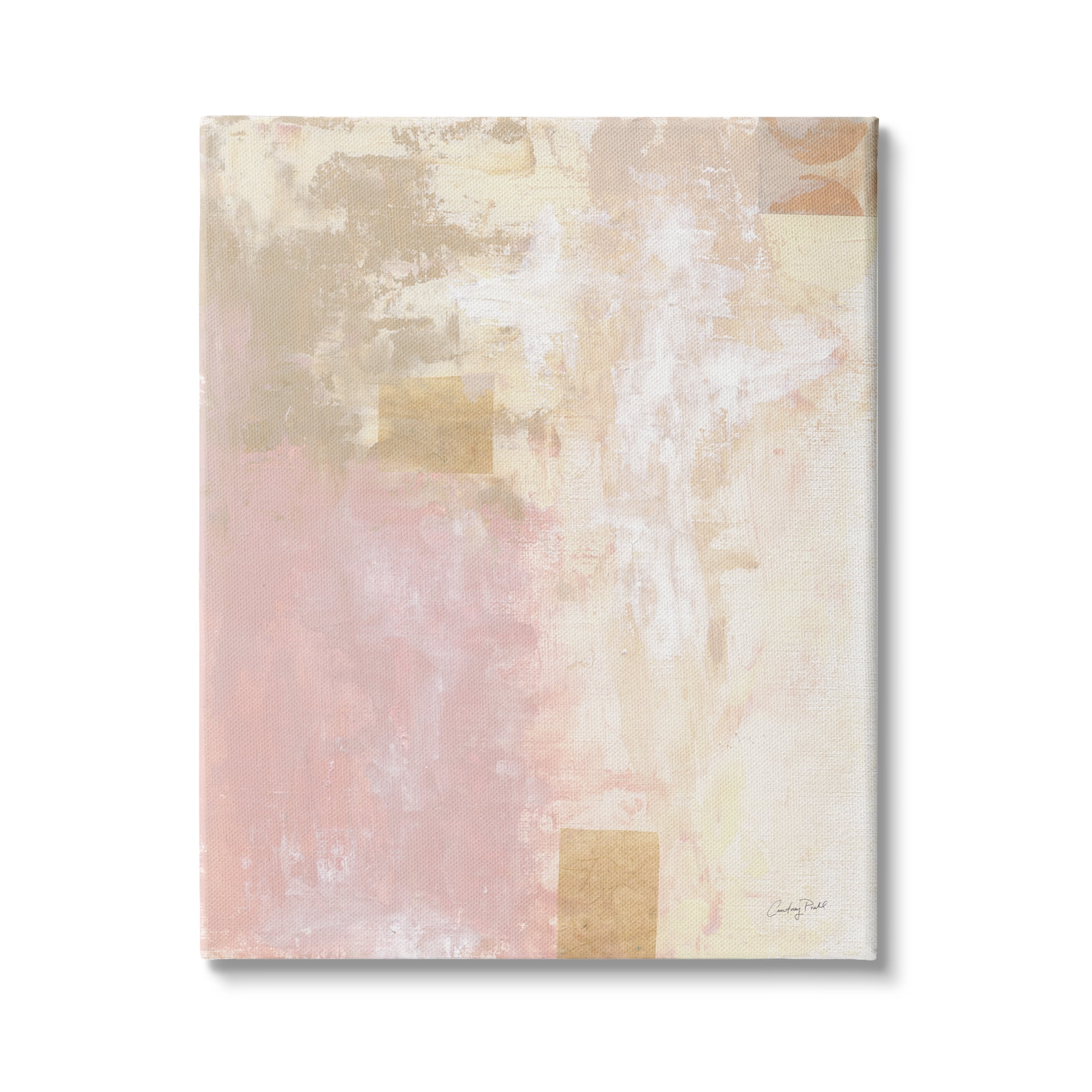 Stupell Industries Modern Soft Pink Beige Abstract Painting Morning Composition, 36 x 48,Design by Courtney Prahl