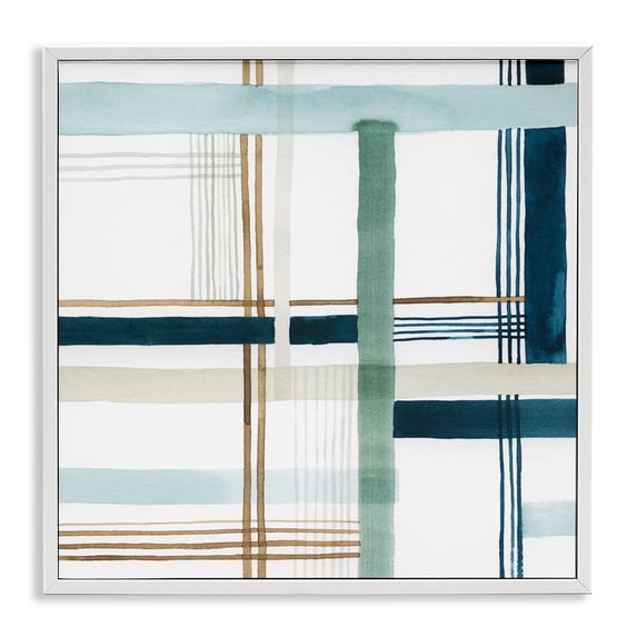 Stupell Industries Modern Soft Woven Pattern White Framed Giclee Art, 17 x 17, by Grace Popp