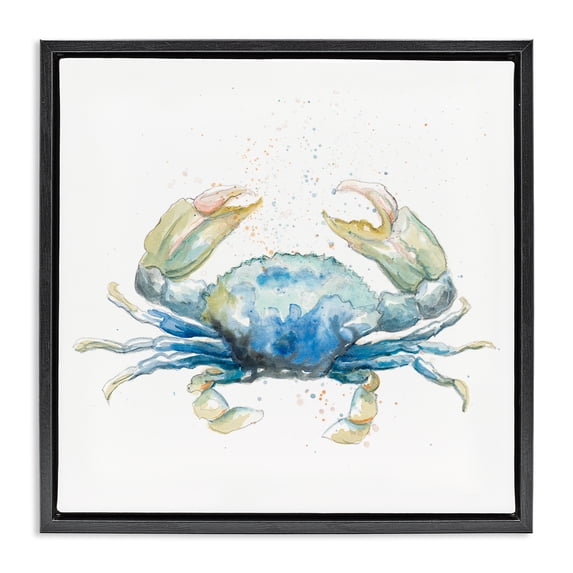 Stupell Industries Contemporary Modern Speckled Crab Black Floating Frame Canvas Art, 18 x 18, by Patricia Pinto