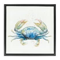Stupell Industries Modern Speckled Crab Animals & Insects Painting Black Floater Framed Canvas Art Print Wall Art, 18 x 18