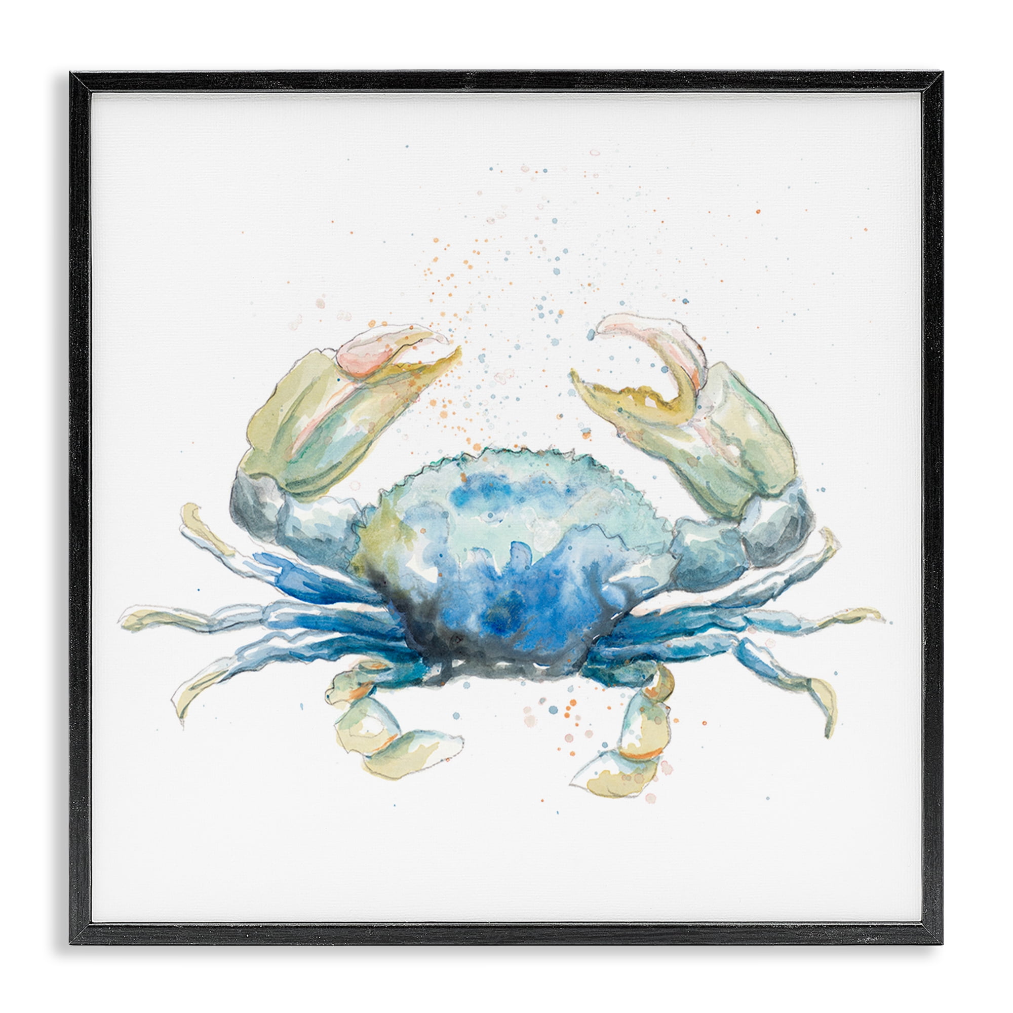 Stupell Industries Modern Speckled Crab Animals & Insects Painting Black Framed Art Print Wall Art, 12 x 12