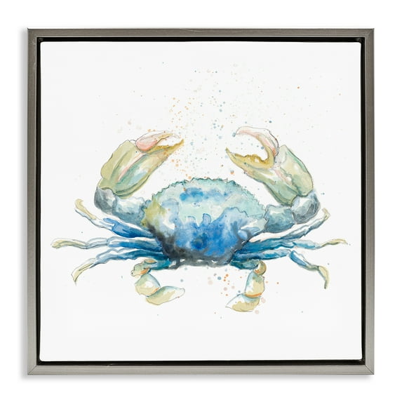 Stupell Industries Modern Speckled Crab Animals & Insects Painting Gray Floater Framed Canvas Art Print Wall Art, 25 x 25