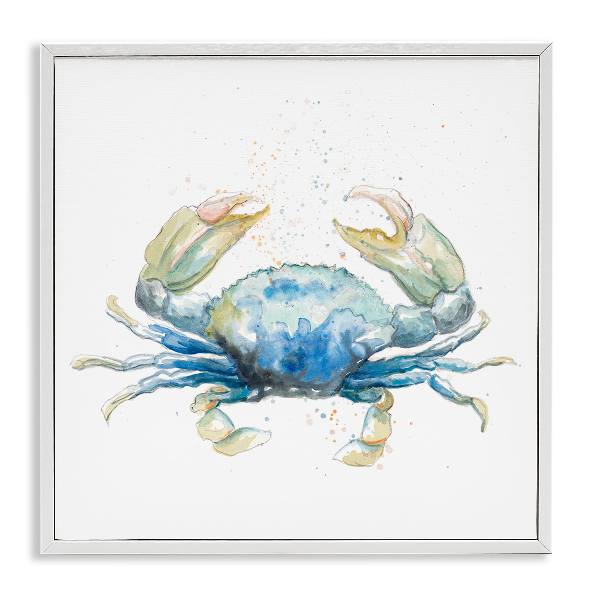 Stupell Industries Modern Speckled Crab Animals & Insects Painting White Framed Art Print Wall Art, 12 x 12