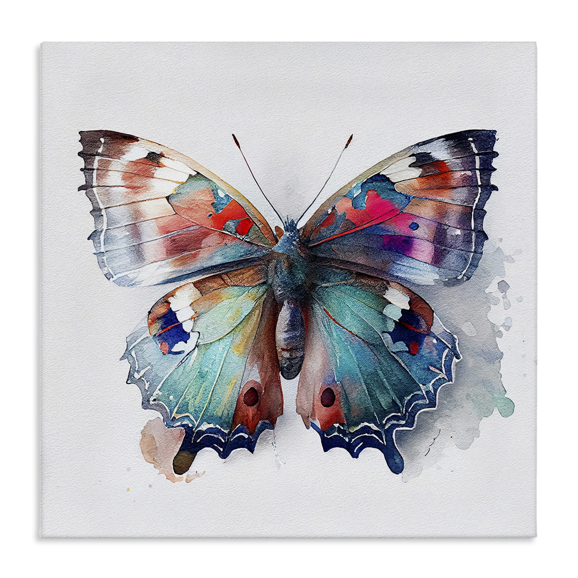 Stupell Industries Modern Splash Butterfly Animals & Insects Painting Gallery Wrapped Canvas Art Print Wall Art, 30 x 30