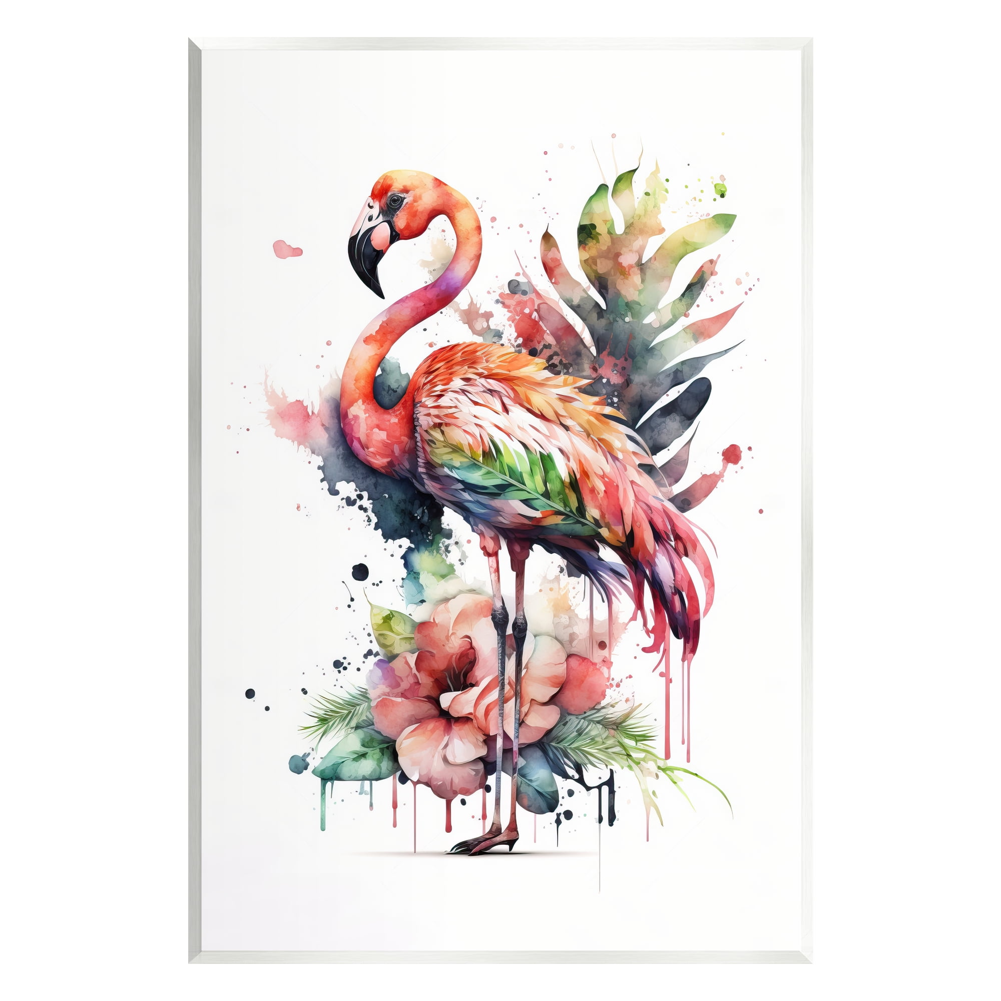 Modern Colorful Flamingo Wall Art on MDF Wood