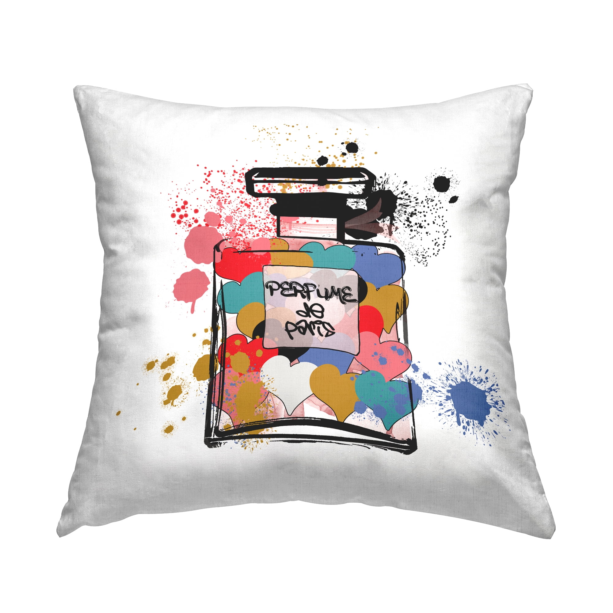 Stupell Industries Modern Splatter Hearts Perfume Decorative Printed Throw Pillow Design by Carol Robinson.