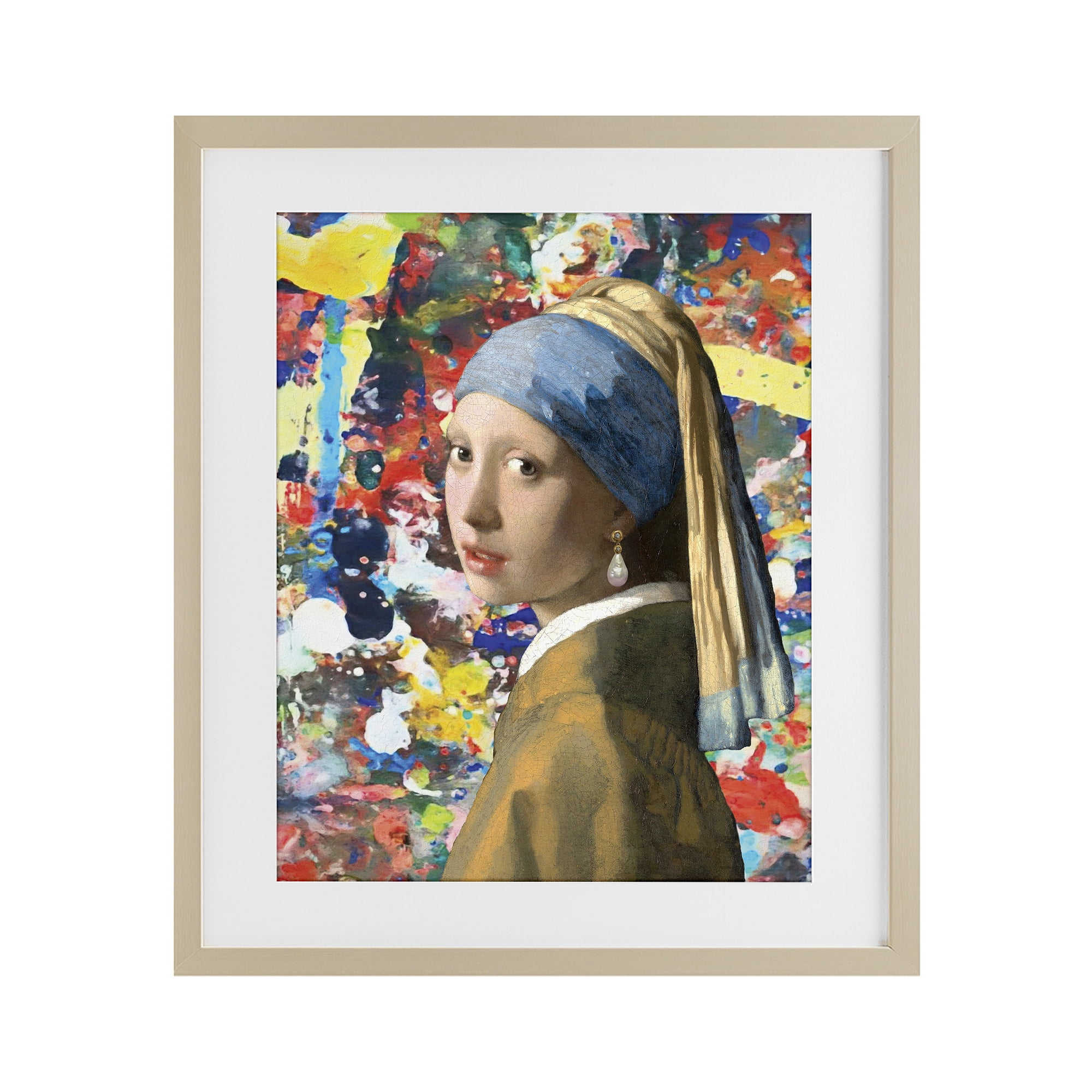 Stupell Industries Modern Splatter Iconic Pearl Earring Birch Framed Print Under Glass, design by Grotto Studios