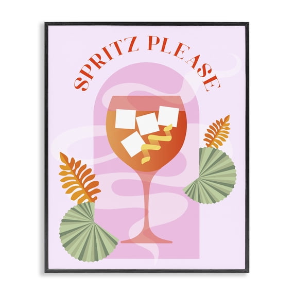 Stupell Industries Modern Spritz Please Cocktail Black Framed Giclee Art, 16 x 20, by Lil' Rue