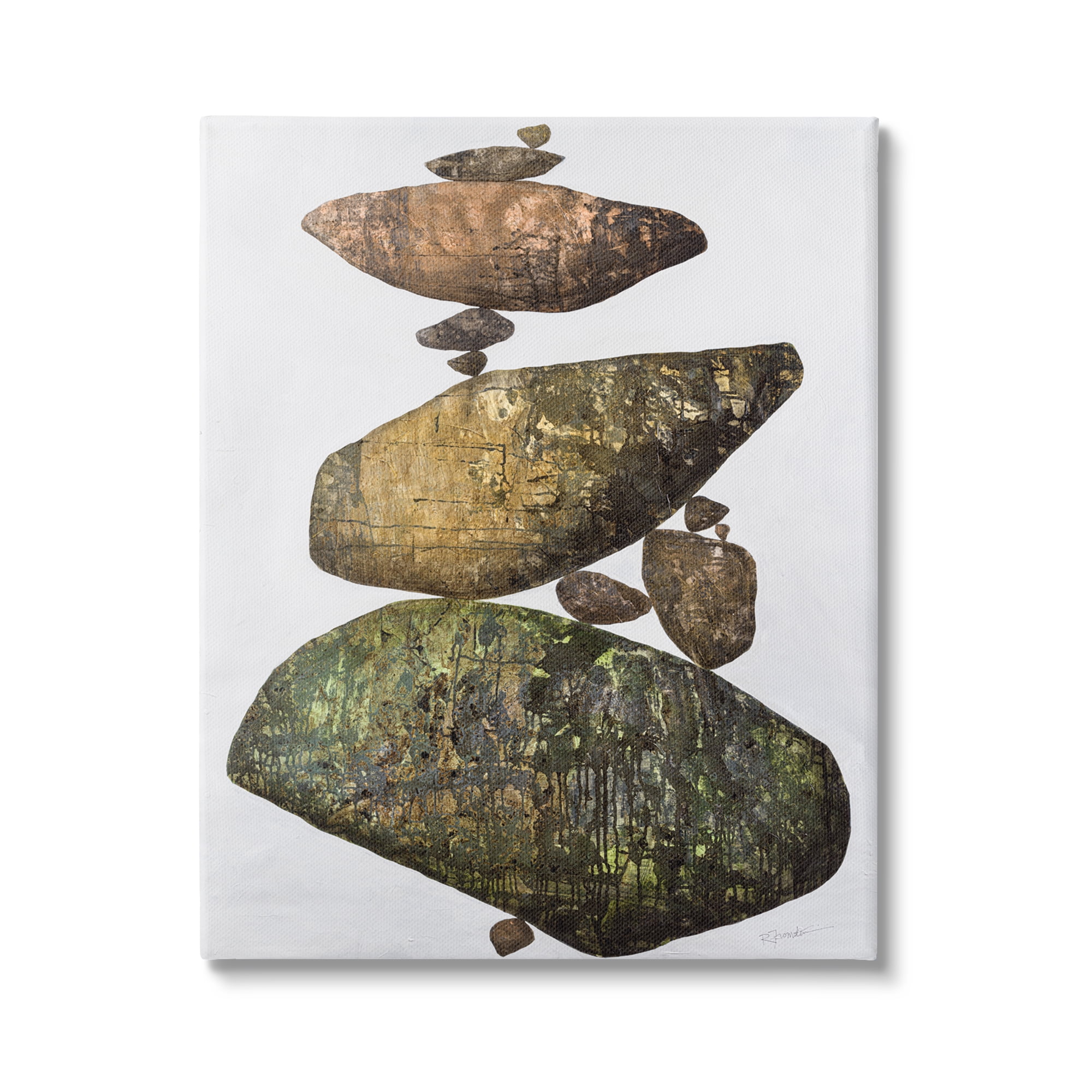 Stupell Industries Modern Stacked Rocks Nature Nature Painting Gallery Wrapped Canvas Print Wall Art, 36 x 48