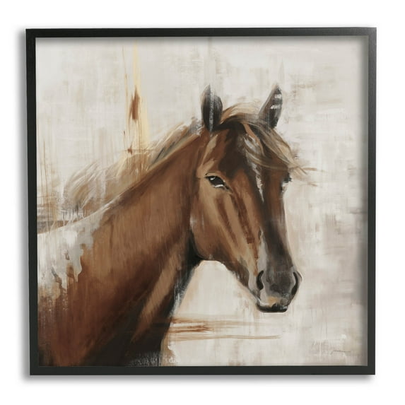 Stupell Industries Modern Stallion Painting Painting Black Framed Art Print Wall Art, Design by Liz Jardine