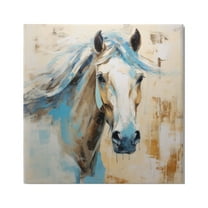 Stupell Industries Modern Stallion Portrait Animals & Insects Painting Gallery Wrapped Canvas Art Print Wall Art, 17 x 17