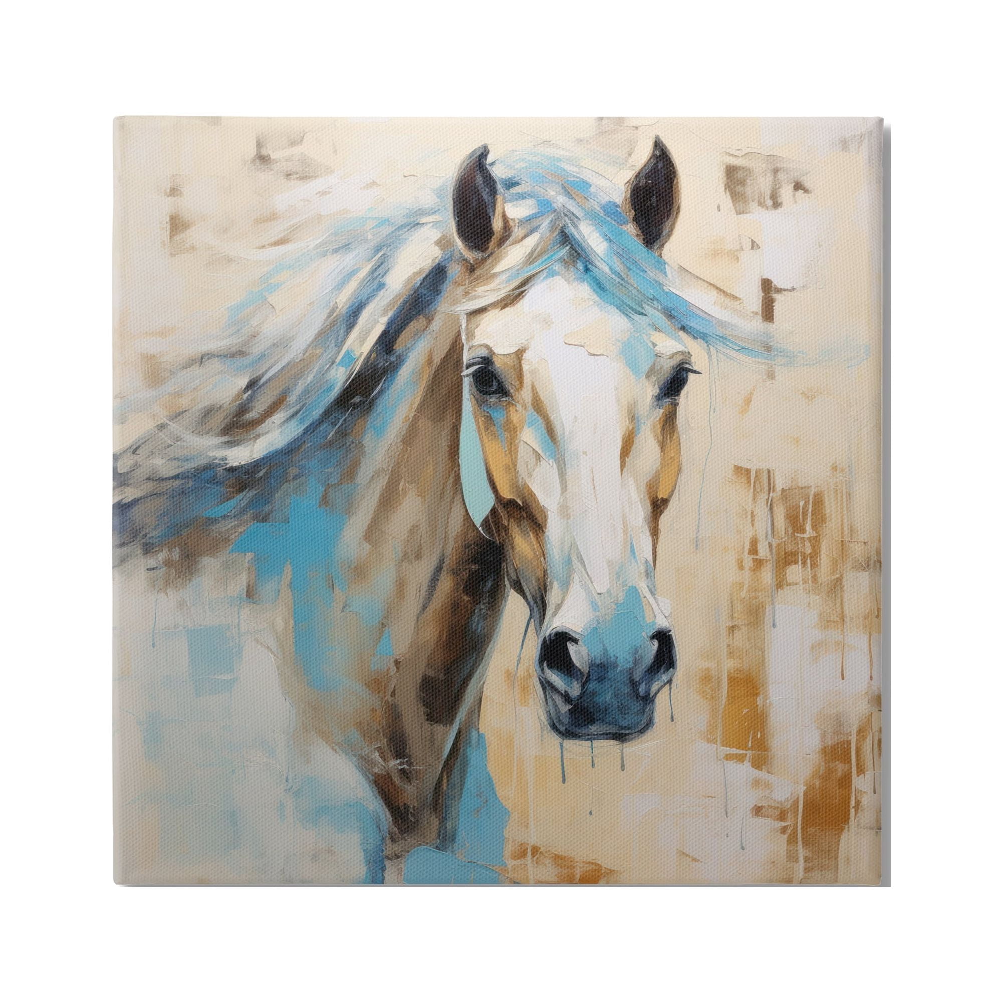 Stupell Industries Modern Stallion Portrait Animals & Insects Painting Gallery Wrapped Canvas Art Print Wall Art, 30 x 30