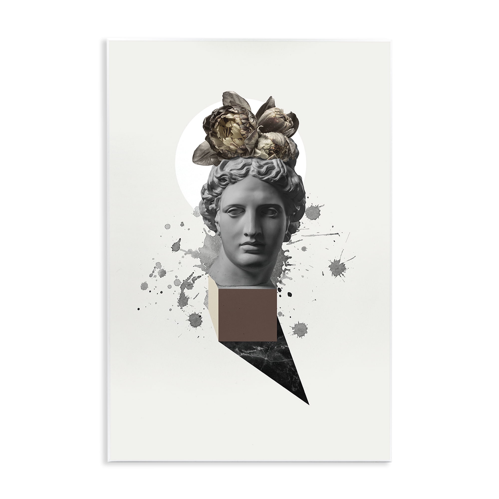 Stupell Industries Modern Statue with Peonies Botanical & Floral Painting Unframed Art Print Wall Art, 10 x 15