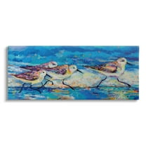 Stupell Industries Modern Street Style Sandpipers Walking Beach Shoreline Painting Gallery Wrapped Canvas Print Wall Art, Design by Jeanette Vertentes