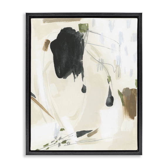 Stupell Industries Modern Subtle Abstract Black Floating Frame Canvas Art, 25 x 31, by June Erica Vess