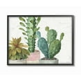 thumbnail image 1 of Stupell Industries Modern Succulents Pattern Green Watercolor Painting Framed Giclee Texturized Art by Lisa Audit, 1 of 8
