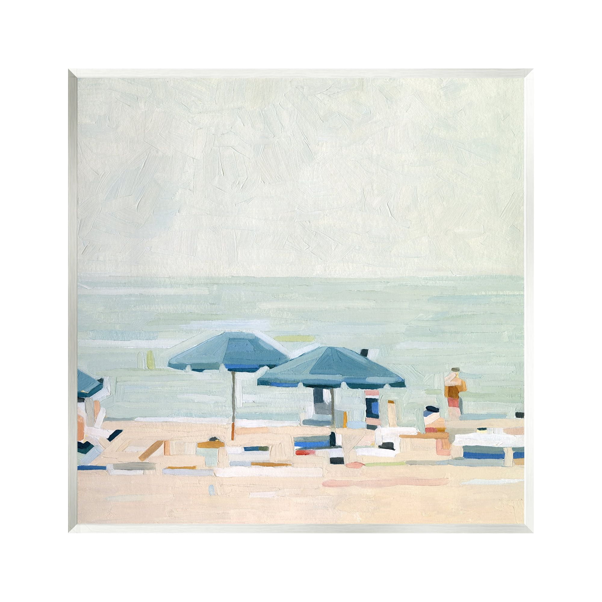 Stupell Industries Modern Summer Coast Beach Day Coastal Painting Unframed Art Print Wall Art
