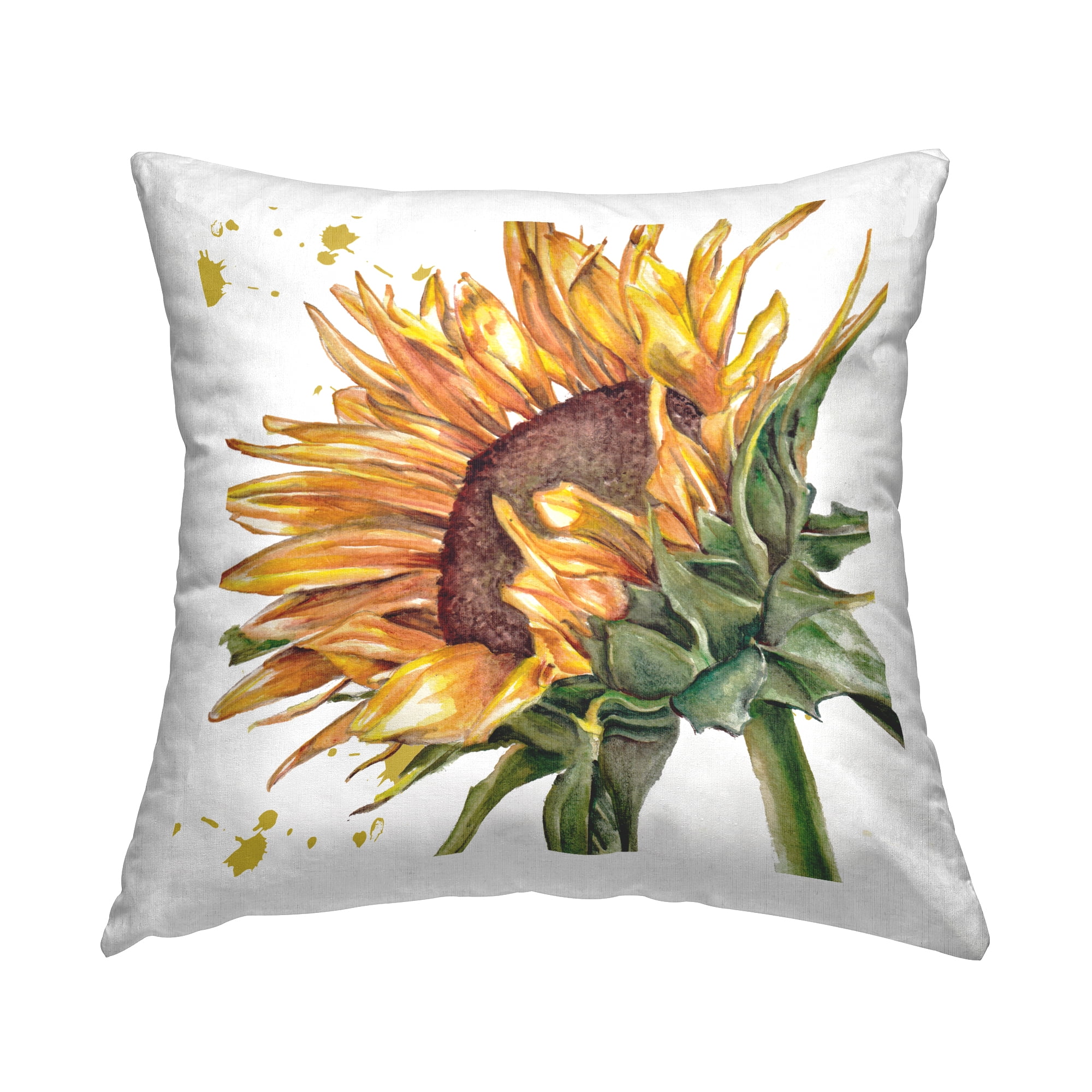 Stupell Industries Modern Sunflower Bloom Decorative Printed Throw Pillow, 18 x 18