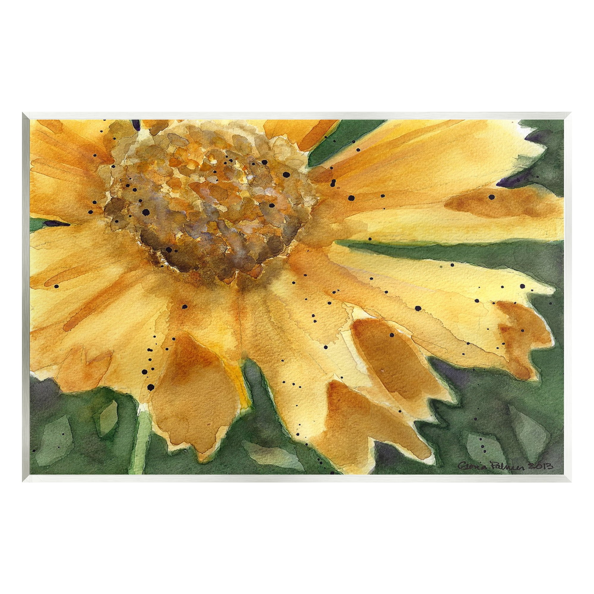 Stupell Industries Modern Sunflower Watercolor Botanical & Floral Painting Unframed Art Print Wall Art, 19 x 13