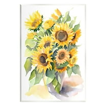 Stupell Industries Modern Sunflowers on White Botanical & Floral Painting Unframed Art Print Wall Art, 10 x 15