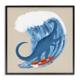 thumbnail image 1 of Stupell Industries Modern Surfing Dino Brontosaurus Black Framed Giclee Art, 12 x 12, by Carrie Cantwell, 1 of 8