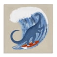 thumbnail image 1 of Stupell Industries Modern Surfing Dino Brontosaurus Canvas Art, 17 x 17, by Carrie Cantwell, 1 of 8