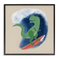 thumbnail image 1 of Stupell Industries Modern Surfing Dino T-Rex Black Framed Giclee Art, 12 x 12, by Carrie Cantwell, 1 of 8