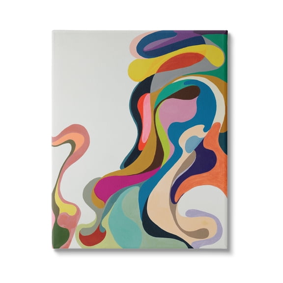 Stupell Industries Modern Swirled Fluid Shapes Rounded Retro Design Graphic Art Gallery Wrapped Canvas Print Wall Art, Design by Mary Zinn