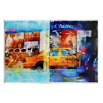 Stupell Industries Modern Taxi Collage Transportation Painting Unframed Art Print Wall Art, 15 x 10