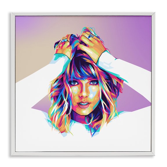 Stupell Industries Glam Modern Taylor Portrait White Framed Giclee Art, 12 x 12, by Birch&Ink