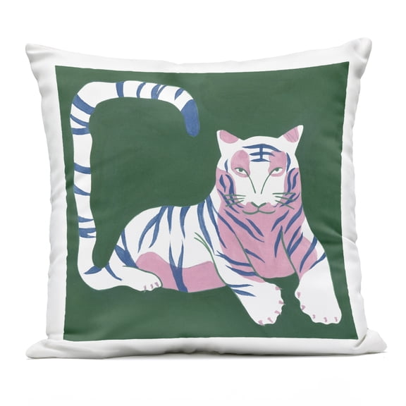 Stupell Industries Modern Tiger with Curved Tail Design by Melissa Wang Outdoor Printed Pillow